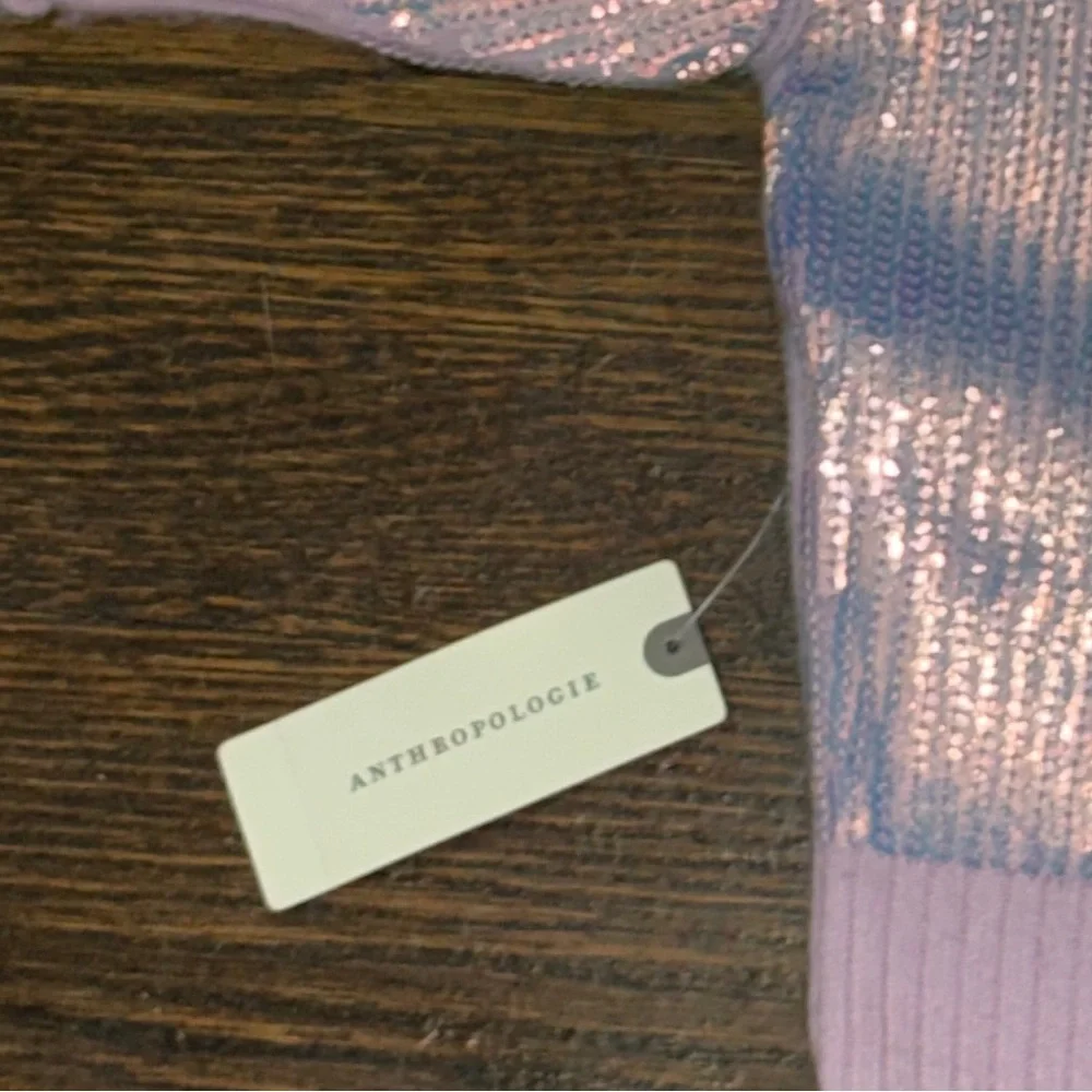 Anthropologie The Goldie Crew-Neck Cashmere Blend Sequin Sweater - Picture 12 of 12
